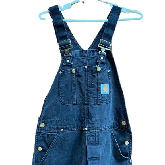 Carhartt Other - Vintage Carhartt R01 BLK Bib Overalls 32x32 Double Knee Black Canvas USA